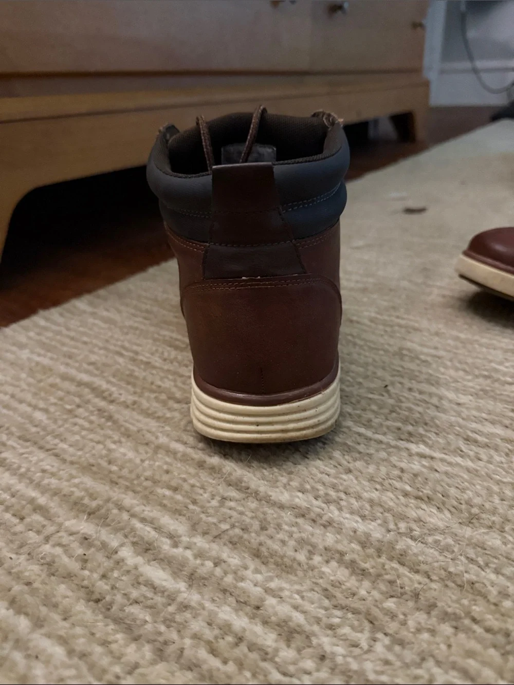 Goodfellow & Co Brown Lace-Up Leather Boots with Contrast Sole
